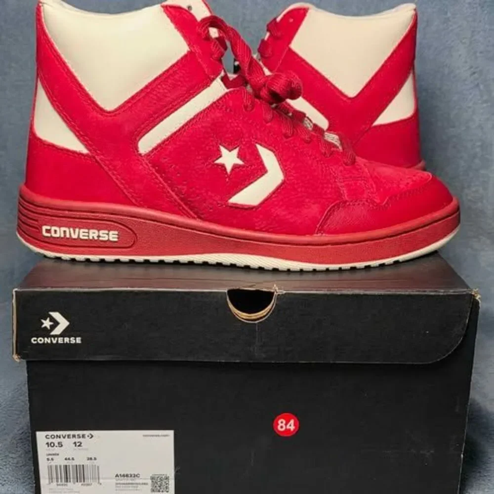 Converse Weapon Mid Red White Mens 10.5 or Womens 12